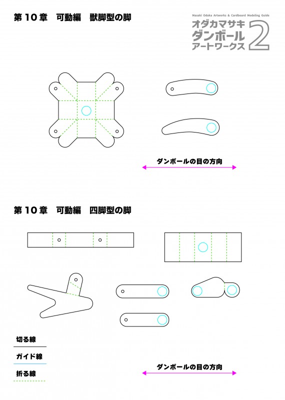 可動編　獣脚型の脚・四脚型の脚